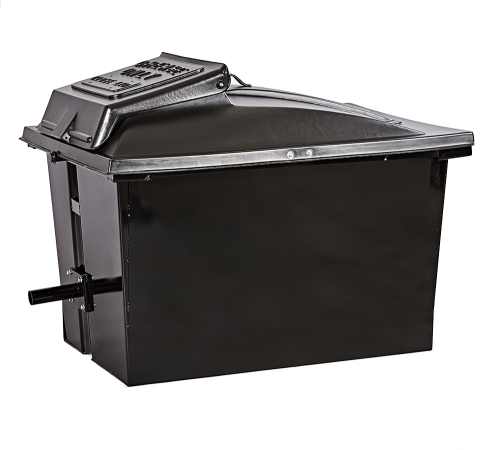 Large End Dump Lid grease container lid, theft deterrent lid, secure grease lid, plastic grease dumpster lid, grease bin lid, end dump lid, locking grease container lid, grease container top