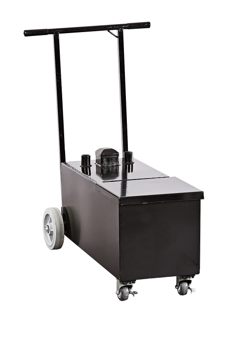 heated grease caddy, cooking oil caddy, grease transport caddy, grease trolly