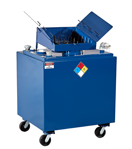 Drain Pan Pictured on 185 Gallon Double Wall Used Oil Tank drain pan, oil filter drain pan, oil container drain pan, drain area used oil tanks