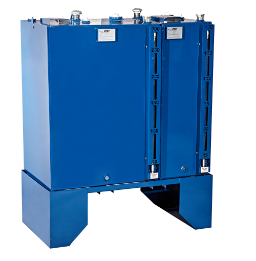 150/300 Tank Combination Shown with Optional Rack 300 gallon oil tank, steel oil tank, steel oil storage tank, bulk oil storage tank, fresh oil tank, new oil tank